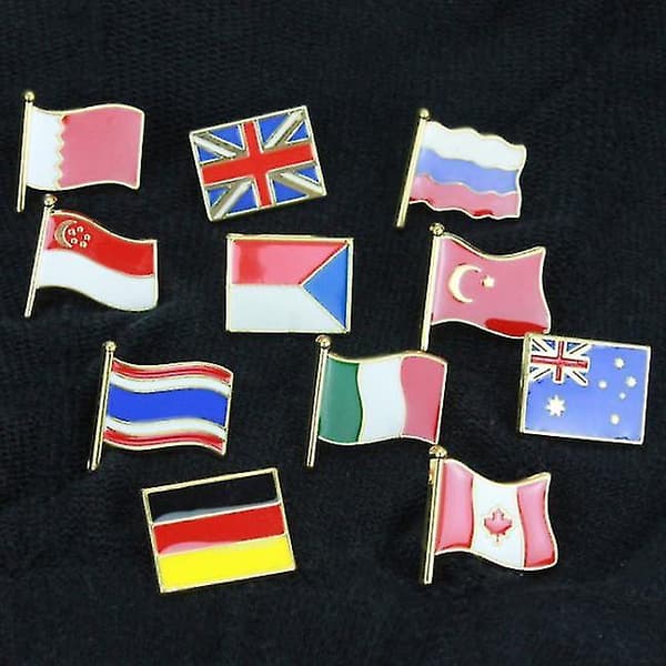 Slipsnåle med flagrende flag, landsmærker, emaljenåle, 2 stk. Turkey