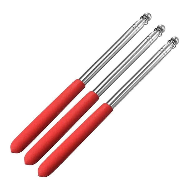 1,2 m Retractable Guide Flaggstang, Rustfritt Stål Undervisning Pekepinne black