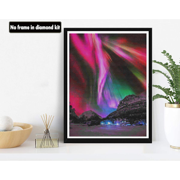 Aurora timanttimaalaussarjat, timanttitaide, maalaus numeroittain, pyöreä käsityökanvas timanteilla kodin seinäkoristeluun 12x16 tuumaa