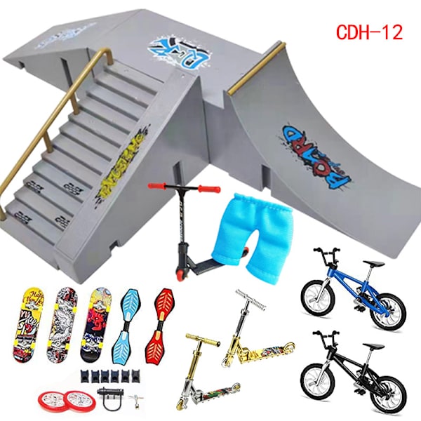 Finger Skateboard Ramp Set Skateboard Park Set Site Props Alloy Finger Bicycle Scooter Pants
