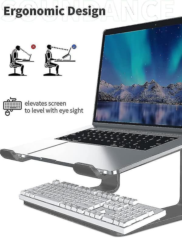 Aluminium bærbar computer stand til skrivebord kompatibel med Mac Macbook Pro Air Apple