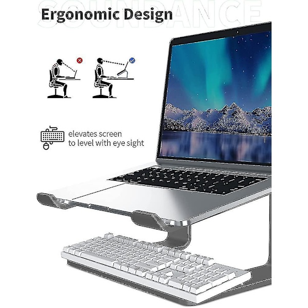 Aluminium Laptopställ för Skrivbord Kompatibel med Mac Macbook Pro Air Apple