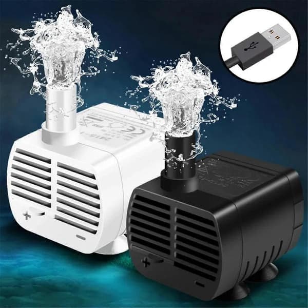 Tyst USB Vattenpump Borstlös Vattenpump för Husdjurs Vattendispenser Fontän Fisk Tank Dränkbara Pumpar Akvarium, B