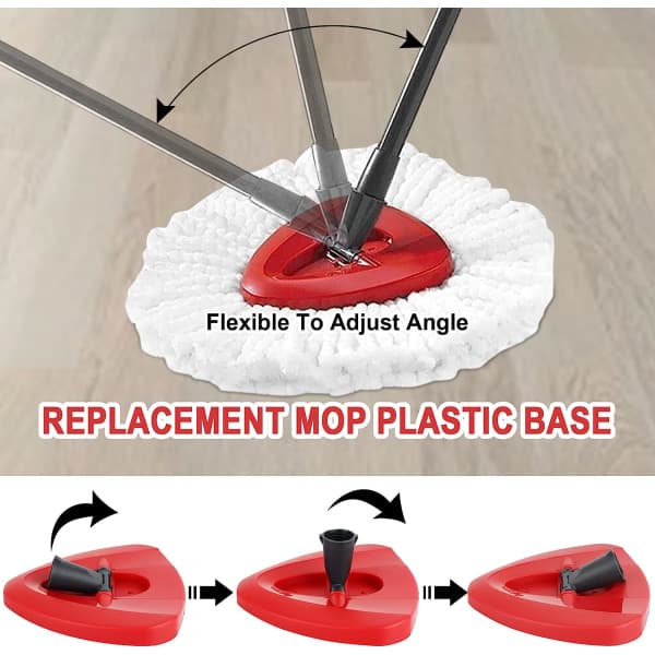 Rød Spin Mop Erstatningsbasehode for Viledas Mop, Triangle Spin