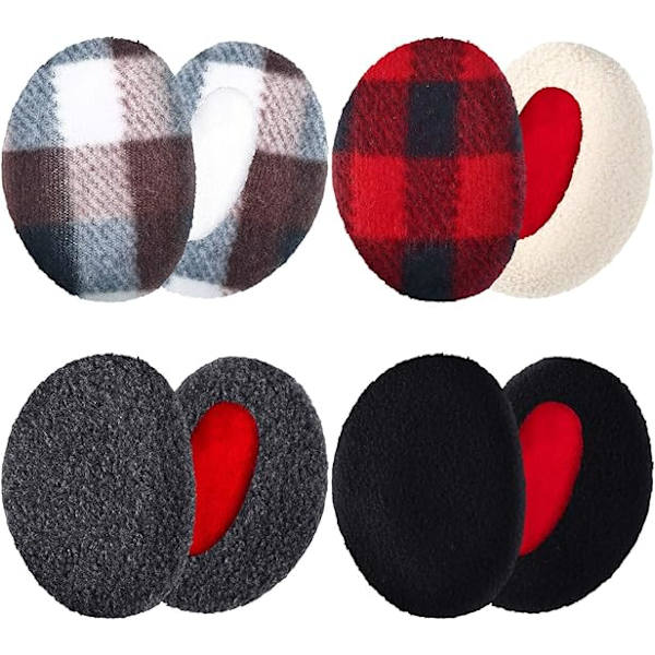 Pairs No-Band Thicken Fleece Earmuffs för vintern, Cold Weather Earmuffs för kvinnor