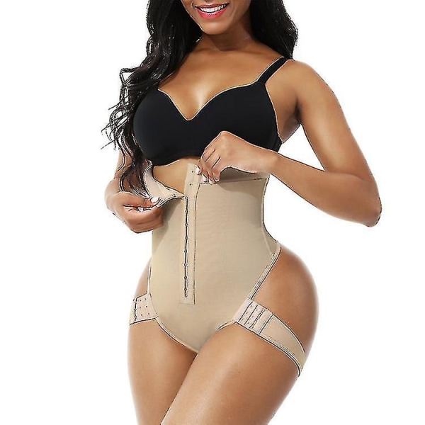 Cuff Tummy Trainer Kvinde Exceptionel Shapewear 2-i-1 Høj Talje Hofteløft Bukser Skin Color L