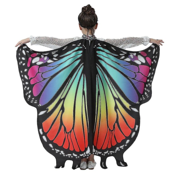 Barne Butterfly Sjal Lady Cape Kostyme Tilbehør