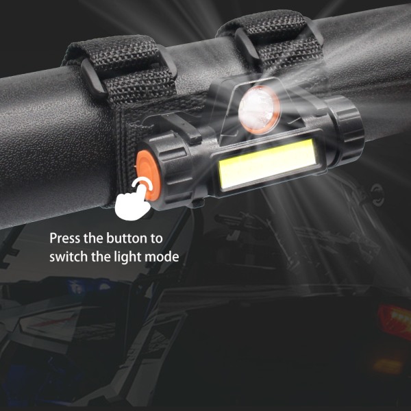 Multifunktionell starkt ljus vattentät LED USB uppladdningsbar lämplig för Polaris UTV ATV rullbur universal