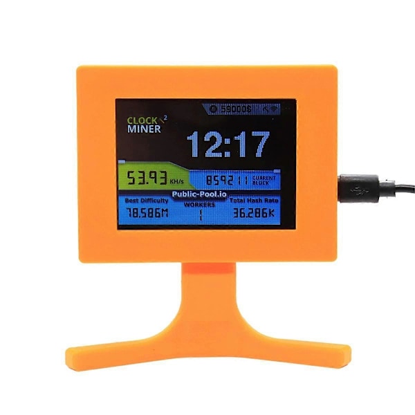 Nerdminer V2 56kh/S 2.8 Tommers LCD-Skjerm Nerdminer Bitcoin Krypto Solo Lotteri Skrivebordsminer Kryptovaluta Miner Oransje