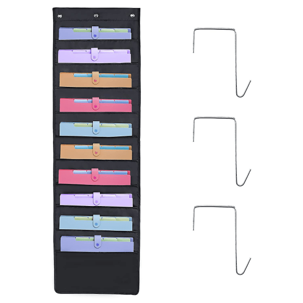 10 Fack Över Dörr Hängande Vägg Arkiv Organiser, Oxford Tyg Förvaringsficka Diagram För Tidskrifter Arkivmappar