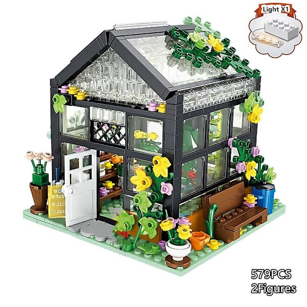 579 stk. Glas Blomsterhus Byggeklodser Cafe By Venner Drivhus Klodser Børn Legetøj Piger Fødselsdagsgave