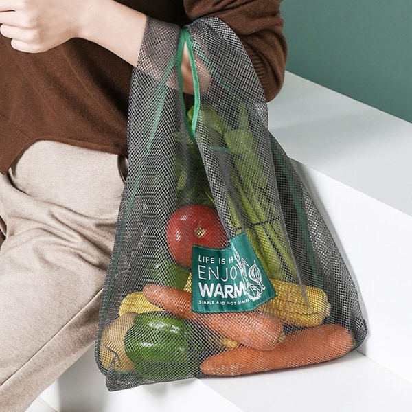 Kjøkken frukt og grønnsak oppbevaring mesh bag veggmontert rusk beholder bag arrangør bærbar pustende henge rack