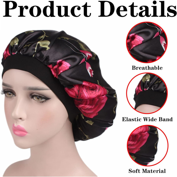 Satin nightcap, silk hat, night hair satin hat, women's