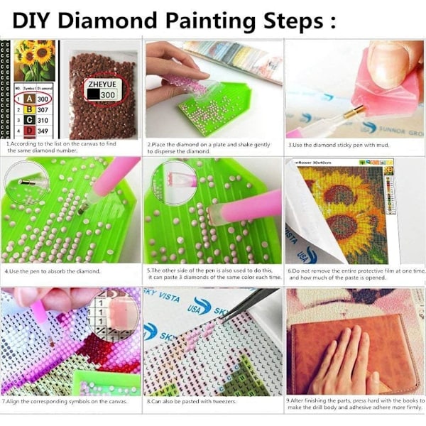 12x12 tum solros diamantmålning konstset för vuxna, runt diamantbroderi konstset måla med diamanter full diamant väggdekor