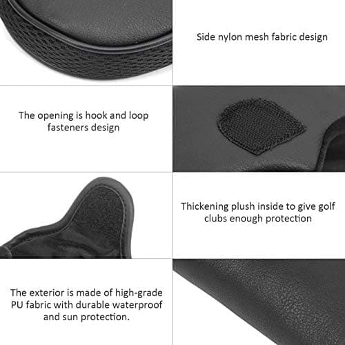 Musta PU-nahkainen golfmailan päällinen