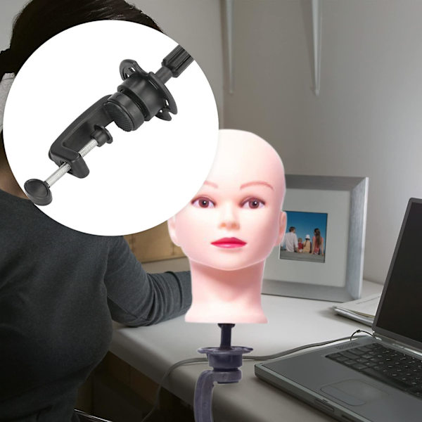 Mannequin träningshuvud klämma/stativ perukhållare stativ skrivbord bordsklämma perukklämma kosmetologi träningshuvud bordsklämma