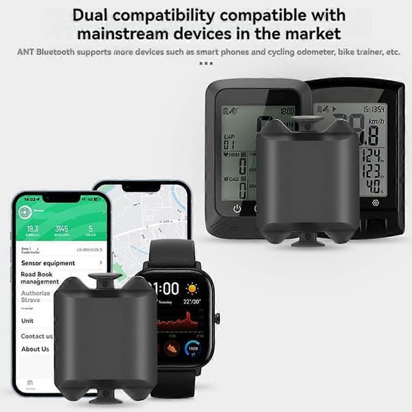 Sykkelhastighetssensor ANT+/Bluetooth Dobbel Sensor Vanntett Trådløs Speedometer Sykkeltilbehør
