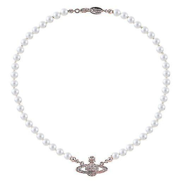Helminauha Saturnus-kristallitimantti kaulakoru Imitaatiohelmi Choker Golden