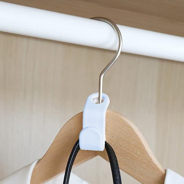 56 Mini Cascading Hangers (Sky Blue), Connecting Hooks for Hangers, Saving Space in Closets