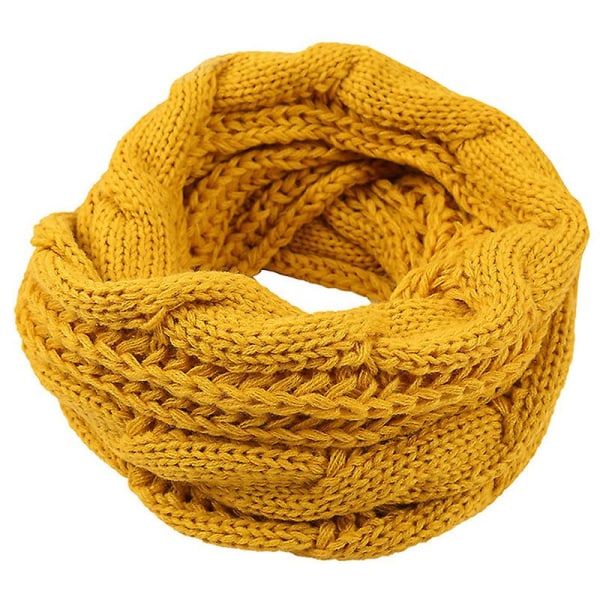 Kvinnors tjocka vintervarma kabel infinity cirkel loop halsduk Yellow