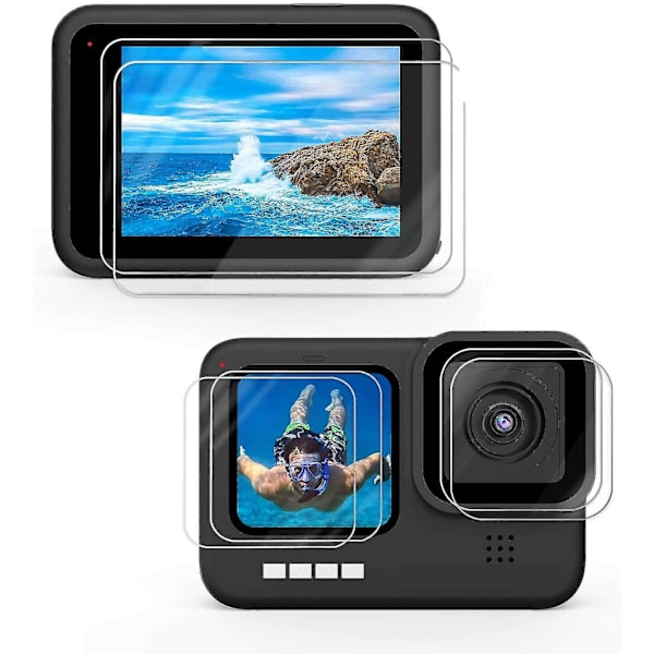 6 kpl näytön linssisuojaa Gopro Hero 9 Blackille, ultra kirkas karkaistu lasi