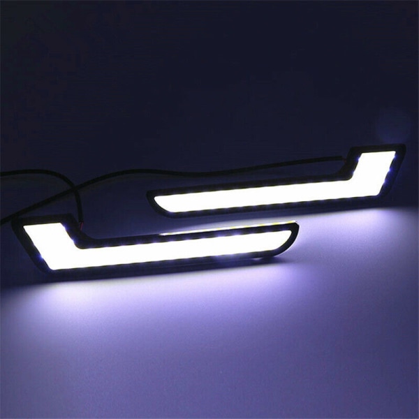 1 Pair Car L Shape COB LED Daytime Running Light Universal DRL Fog Driving Lamp