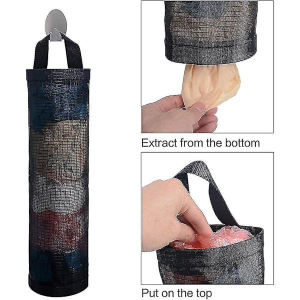 2 stk Plastposeholder Dispenser Hengende Foldbar Mesh Søppelpose Søppelposer Holder Organizer