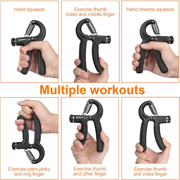 Handgrepp, 5-60 kg justerbart underarm Hand Handled Styrketräningsgrepp, Styrketräningsgrepp, Finger Stretcher, Hand Grip Strengthener för Bodybu