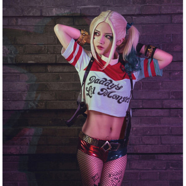 Polyester Harley Quinn peruk (vuxen)
