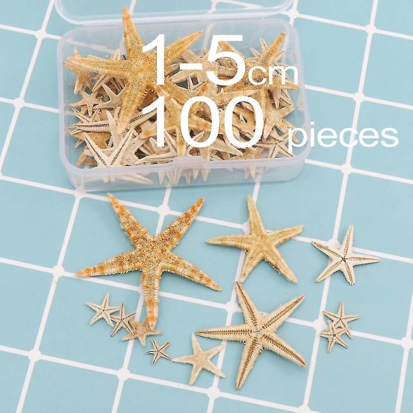 100 kpl Natural Starfish Beach Craft Tee itse häät Kodinsisustus Epoksihartsiaskartelu