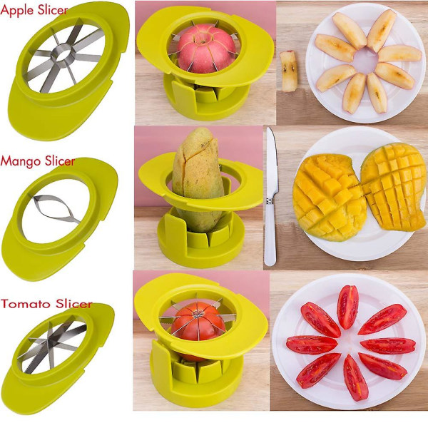 Enkelt köksredskap 4-i-1 frukt mangoskalare Splitter Pitter Remover Apple Päron Corer Cutter Tomatskärare