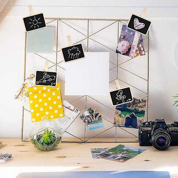 14 stk. Mini Blackboard Clips, tre Memo Tavle Melding Tavle