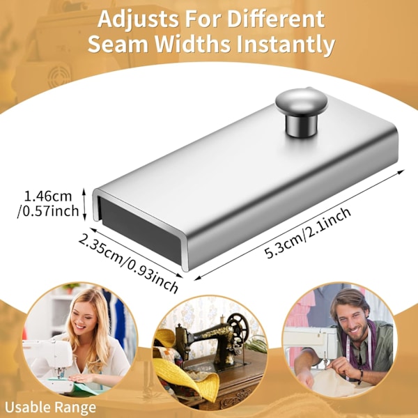 2-pack magnetiska sömnadsguider, metalltillbehör för symaskiner för universella symaskiner