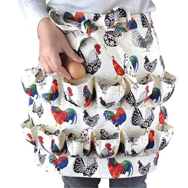 Egg Collection Apron Egg Carrier Kjøkken Apron Bib Cooking Apron Med 12 Lommer For Menn Kvinner