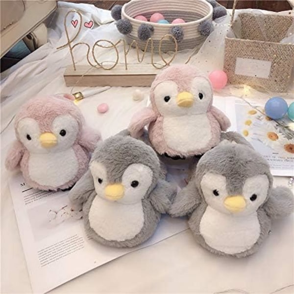 Women's Cute Penguin Animal Slippers Novel and Comfortable Plush Slippers Soft Plush Winter Warm Home Shoes