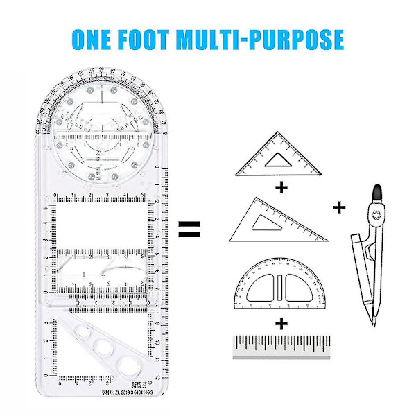 Multifunksjonell tegnelinjal Matematikk Geometrisk måling Undervisning Clear