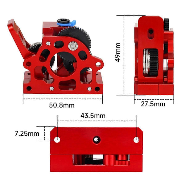 För CR10 3 CR6 VORON LITE Extruder Dubbelväxlad Extruder Hårt Stål Reduktionsväxel Motor 3D-skrivardelar