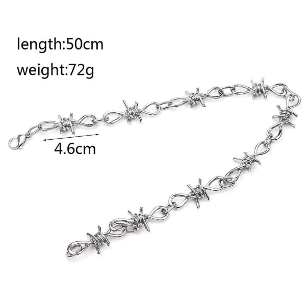 Unisex Gothic Thorns Choker Necklace - 20 Inches Hip Hop Barbed Wire Choker Necklace Chain, Punk Jewelry Gift For Men Women