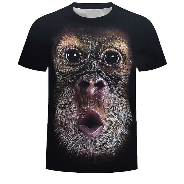 Trend Monkey Orangutang Herr T-shirt 3D Digitaltryckning Kortärmad Topp Storlek L