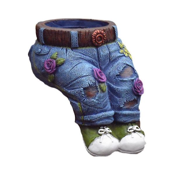 Antik Denim Byxor Bonsai Kruka Succulent Blomkruka Prydnader För Kontor Hem Trädgård Dekoration