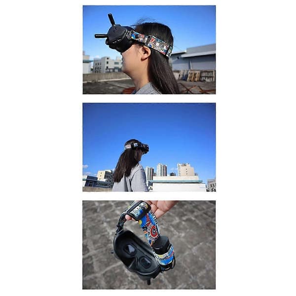 Passer for FPV Videobriller Graffiti Farge Hodebånd Fiksert Stropp