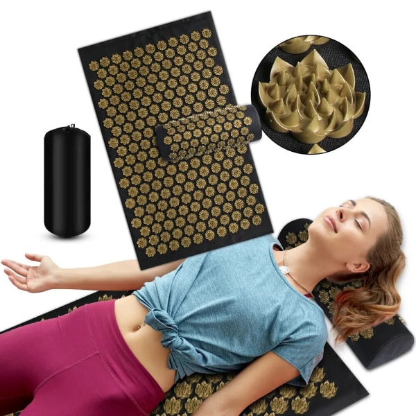 Pranamat Eco Lotus Spike Mat Akupunktur Massagepude Kuznetsov Applikator til Nakke Fod Ryg Yoga Akupressur Massagemåtte