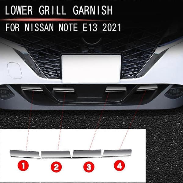 Bil Front Kofanger Nedre Grill Trim Dæk Midterste Mesh Trim Dæk Grill Lys Stribe til NOTE E13 2021 A