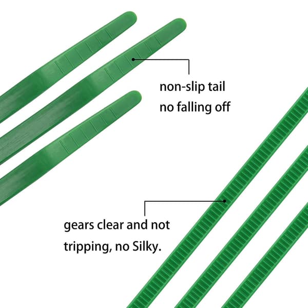 100 stk. Grønne tunge selvlåsende nylon lynlås kabelbindere, 6 tommer
