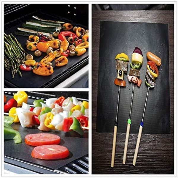 Grillmatte, Non-stick Bbq-ark, Pakke med 5