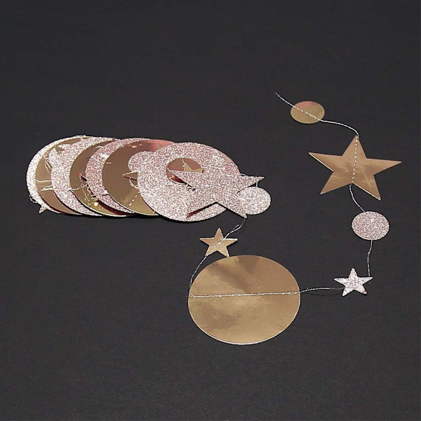 4m Champagne Gold Party Dekorative Dot Flora Funklende Stjerner Sash Hængende Stjerner Banner Baggrund Forlovelse/Fødselsdag/Bryllup/Baby Shower