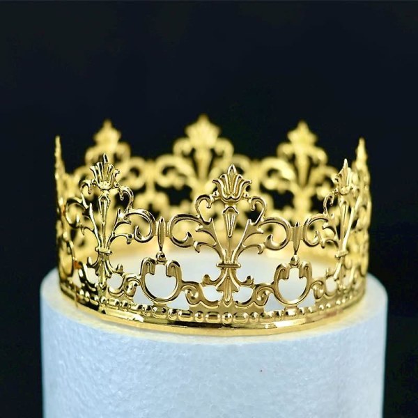 Princess Crown Cake Topper-dekoration för pojkar och flickor, tårtdekorationer för bröllop (silver) A