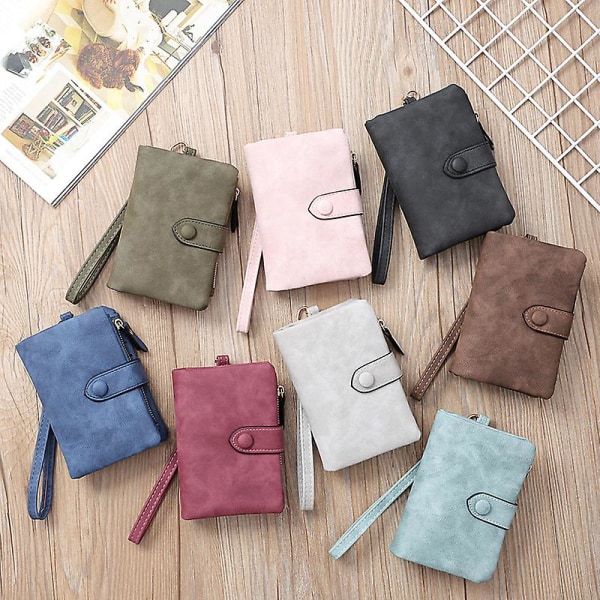 Kvinde Kort Frosted Tegnebog Tre-fold Multi-kort Tegnebog Kvinde Tegnebog