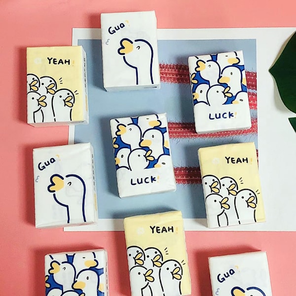 27 paket mini tryckt silkespapper näsduk papper bärbar tryckt silkespapper toalettpapper servetter slumpmässigt mönster