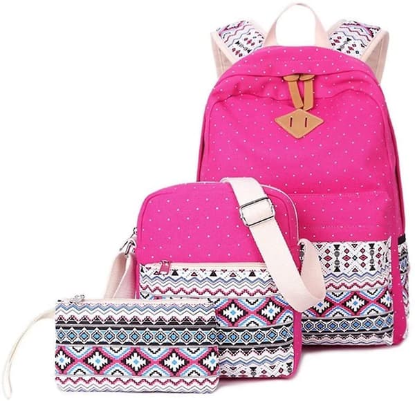 Canvas Laptop Ryggsekksett Rose Red